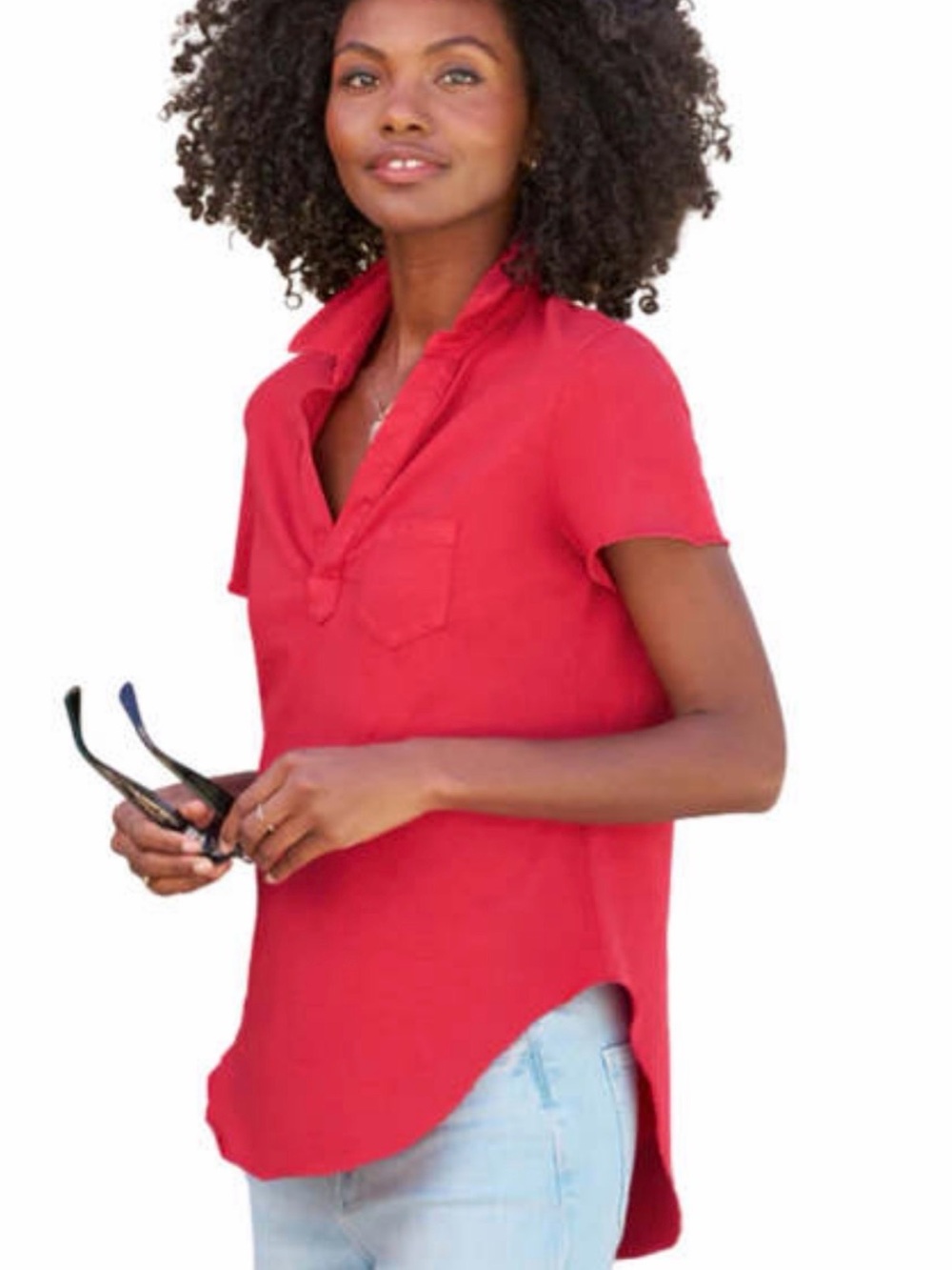 FRANK & EILEEN Size S • Red Short Sleeve Shirt Charlotte Perfect Polo.